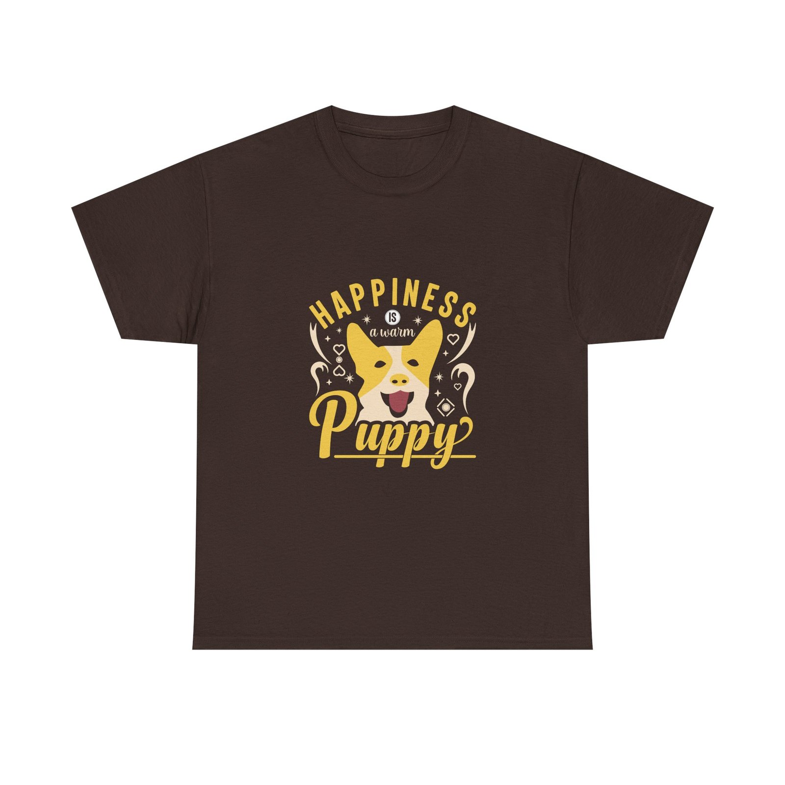 Happiness Is A Puppy Cute Illustrated Paw Print Design - T-shirt