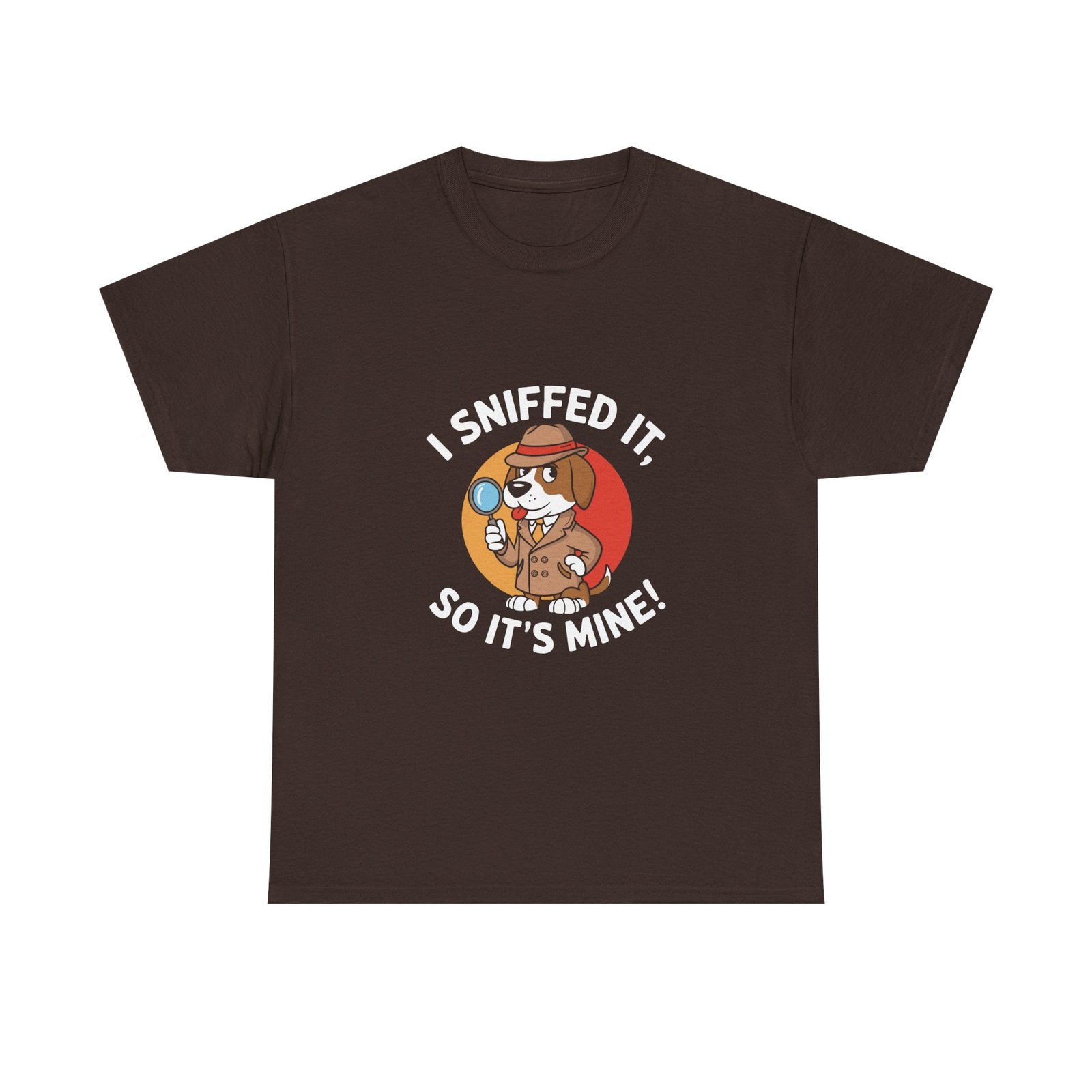 Cute Detective Dog Wearing Glasses Sniffing a Clue Illustration - T-shirt