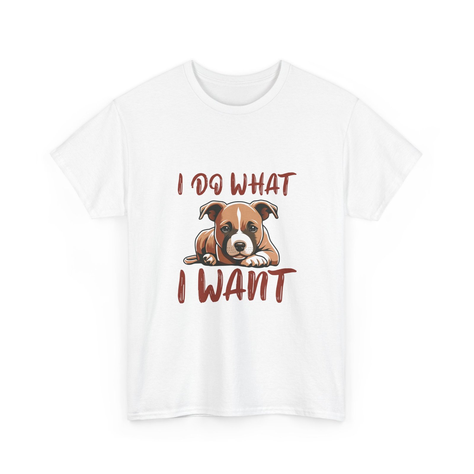 Cute Defiant Puppy with I Do What I Want Quote - T-shirt - Image 3