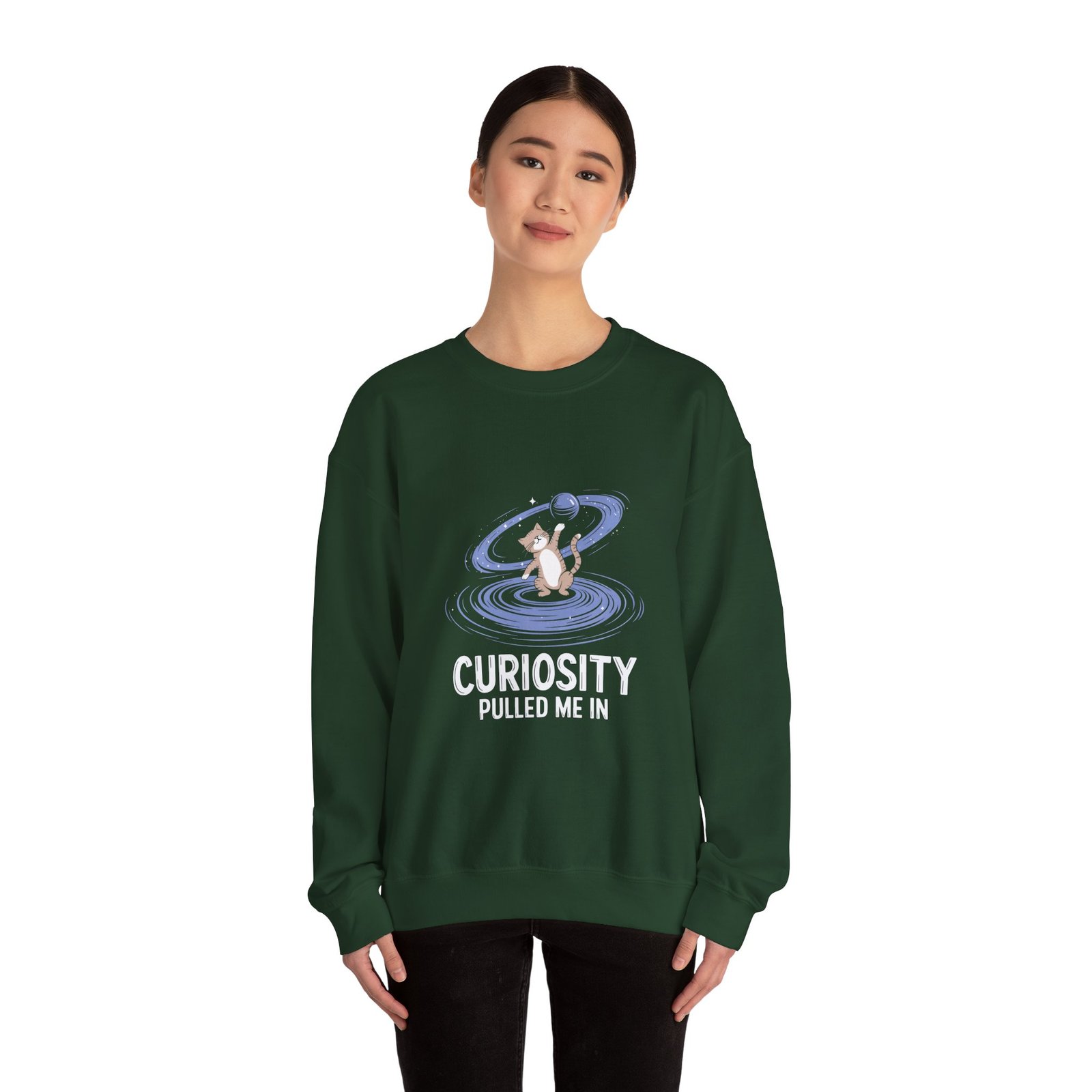 Curiosity Pulled Me In Inspirational Quote Typography Design - Sweatshirt - Image 8