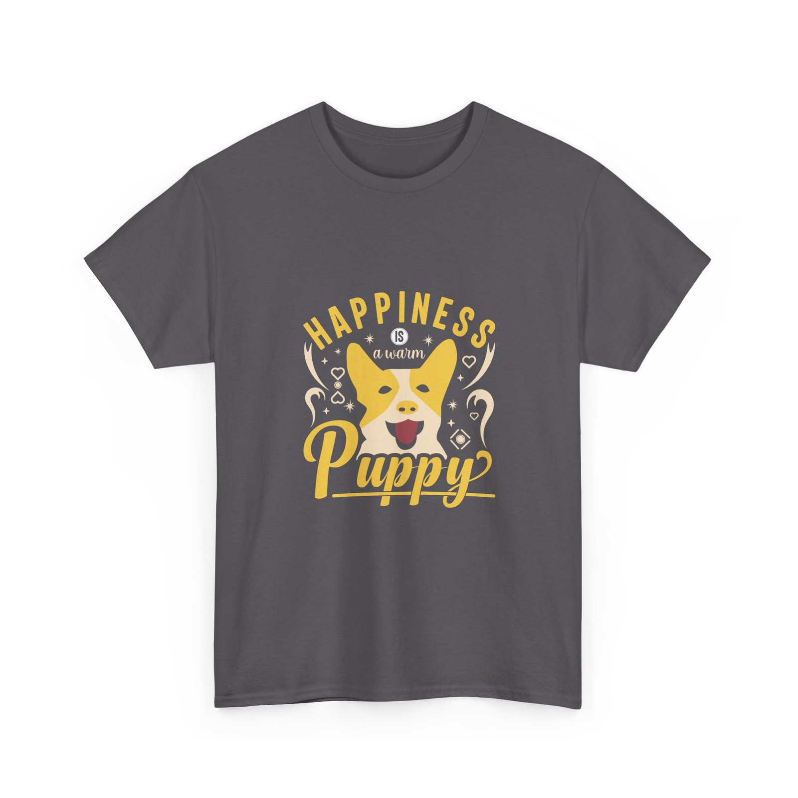 Happiness Is A Puppy Cute Illustrated Paw Print Design - T-shirt - Image 7