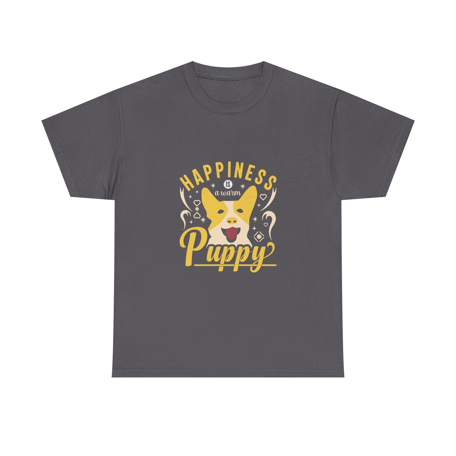 Happiness Is A Puppy Cute Illustrated Paw Print Design - T-shirt - Image 5