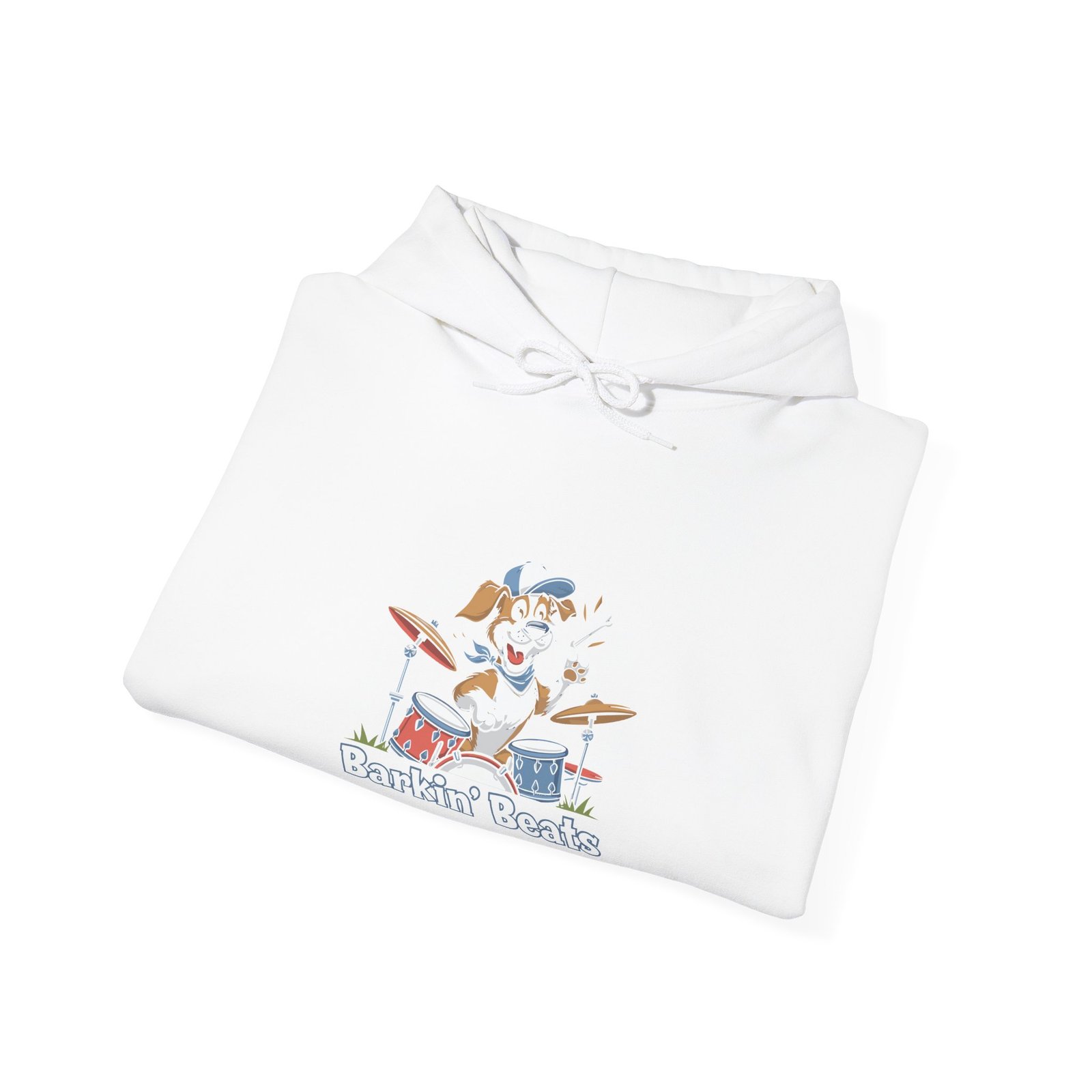 Barkin Beats Playful Drumming Dog Cartoon Design - Hoodie - Image 4