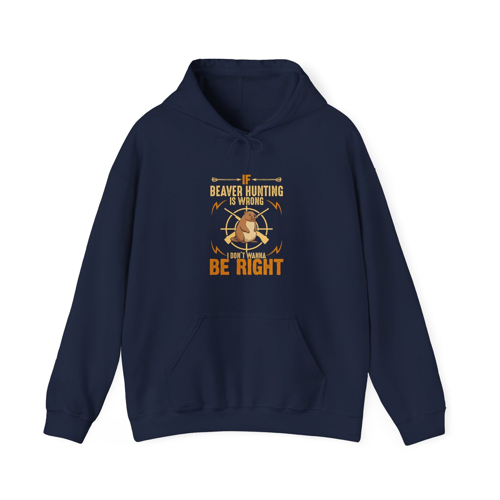 Funny Beaver Hunting Quote with Cartoon Beaver Graphic- Hoodie - Image 9