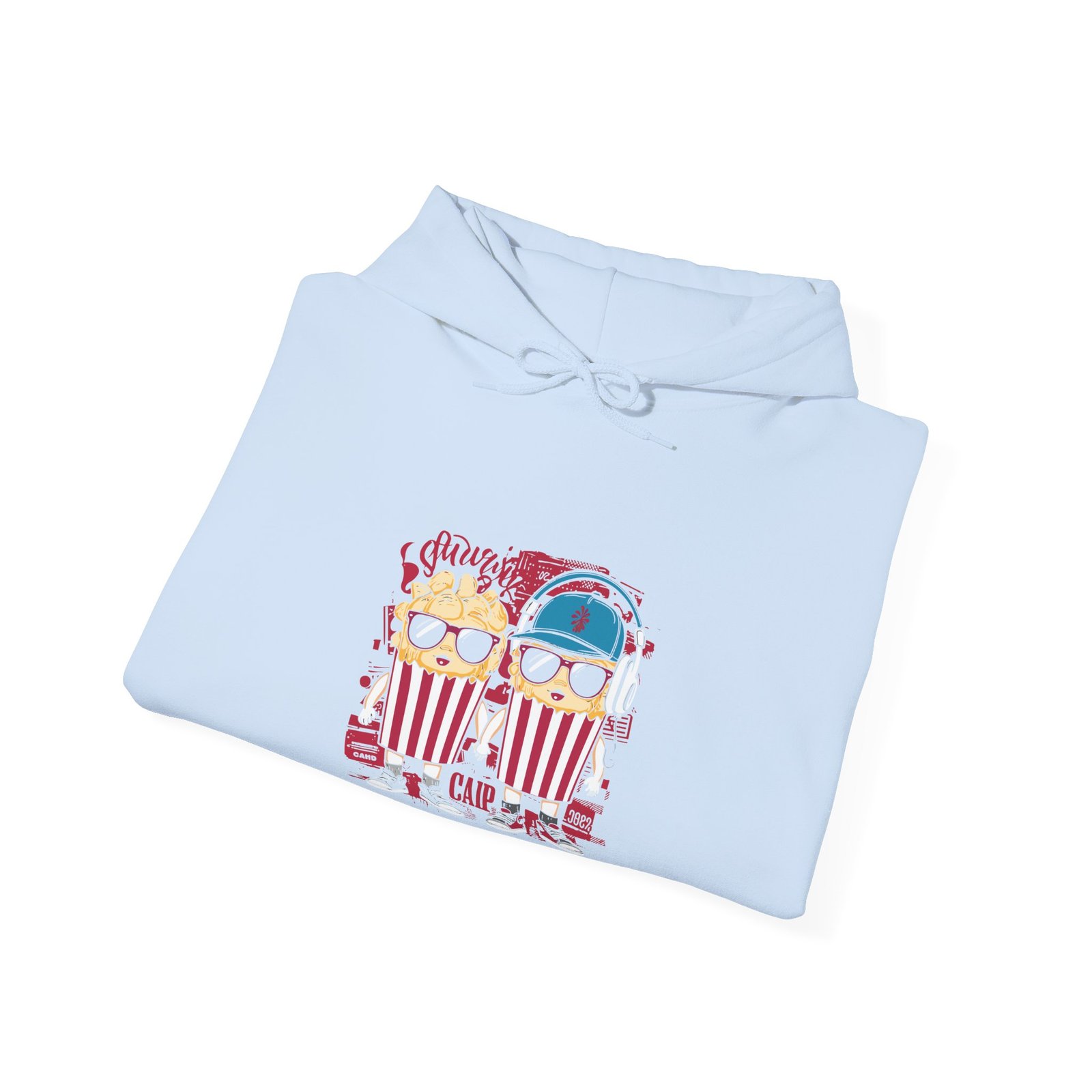 Popcorn Movie Night Cats Cozy Cinema Illustration - Hoodie - Image 12