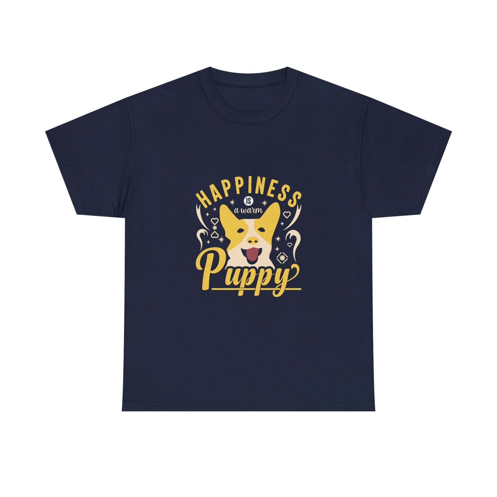 Happiness Is A Puppy Cute Illustrated Paw Print Design - T-shirt - Image 9