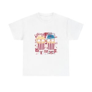 Popcorn Movie Night Cats Cozy Cinema Illustration - T-shirt