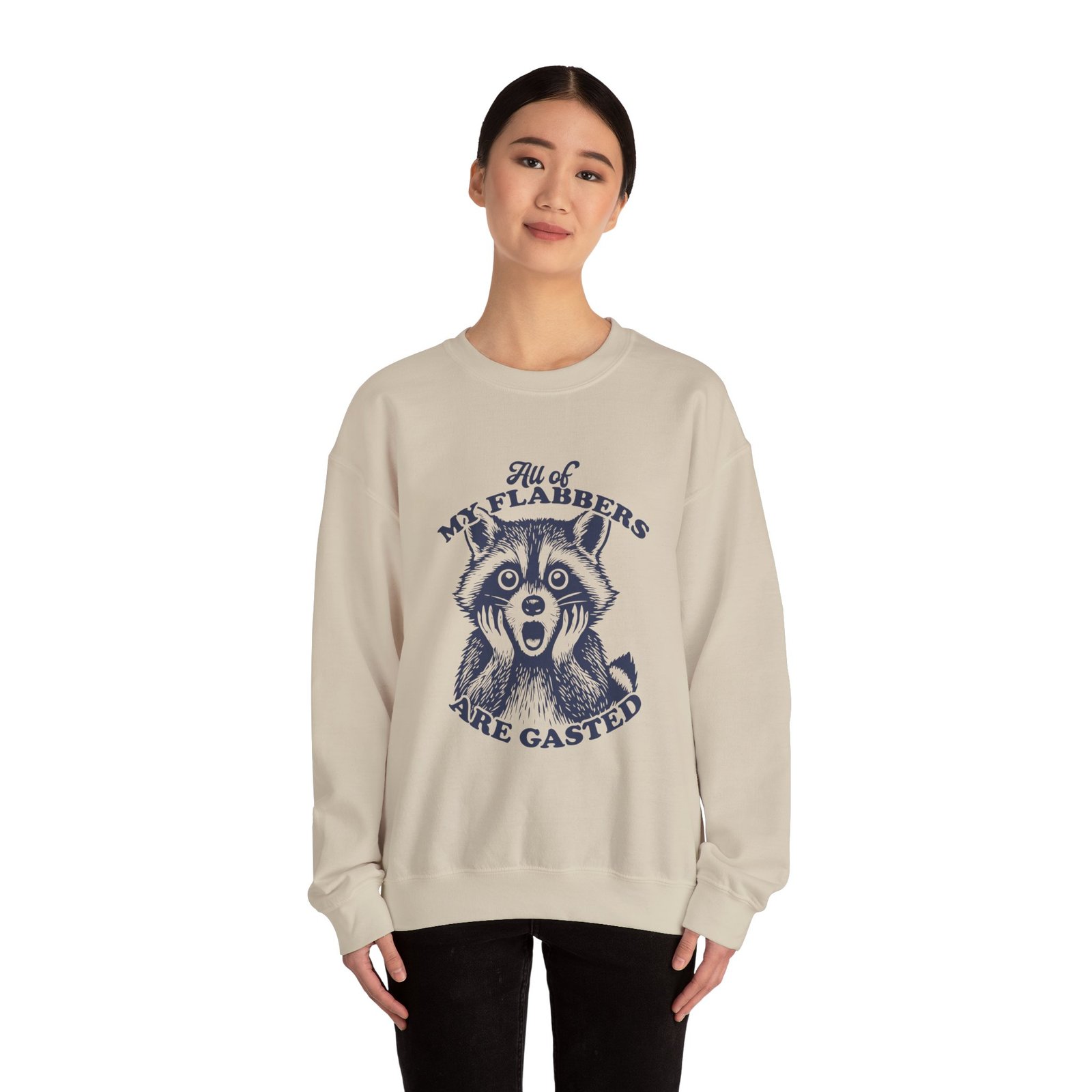 All of My Flabbers Are Gasted Funny Raccoon Illustration - Sweatshirt - Image 8