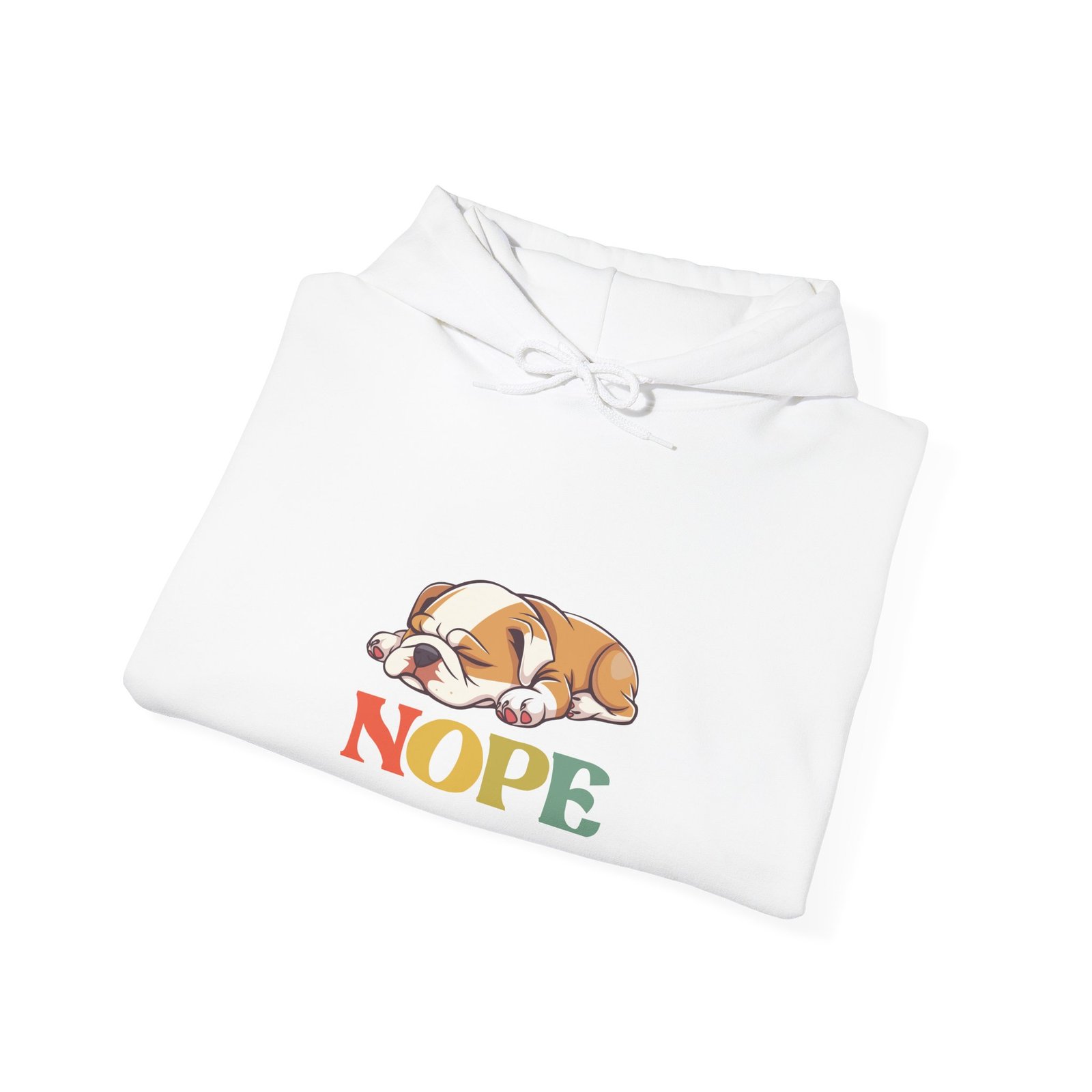 Adorable Sleeping Puppy with Nope Expression Illustration - Hoodie - Image 4