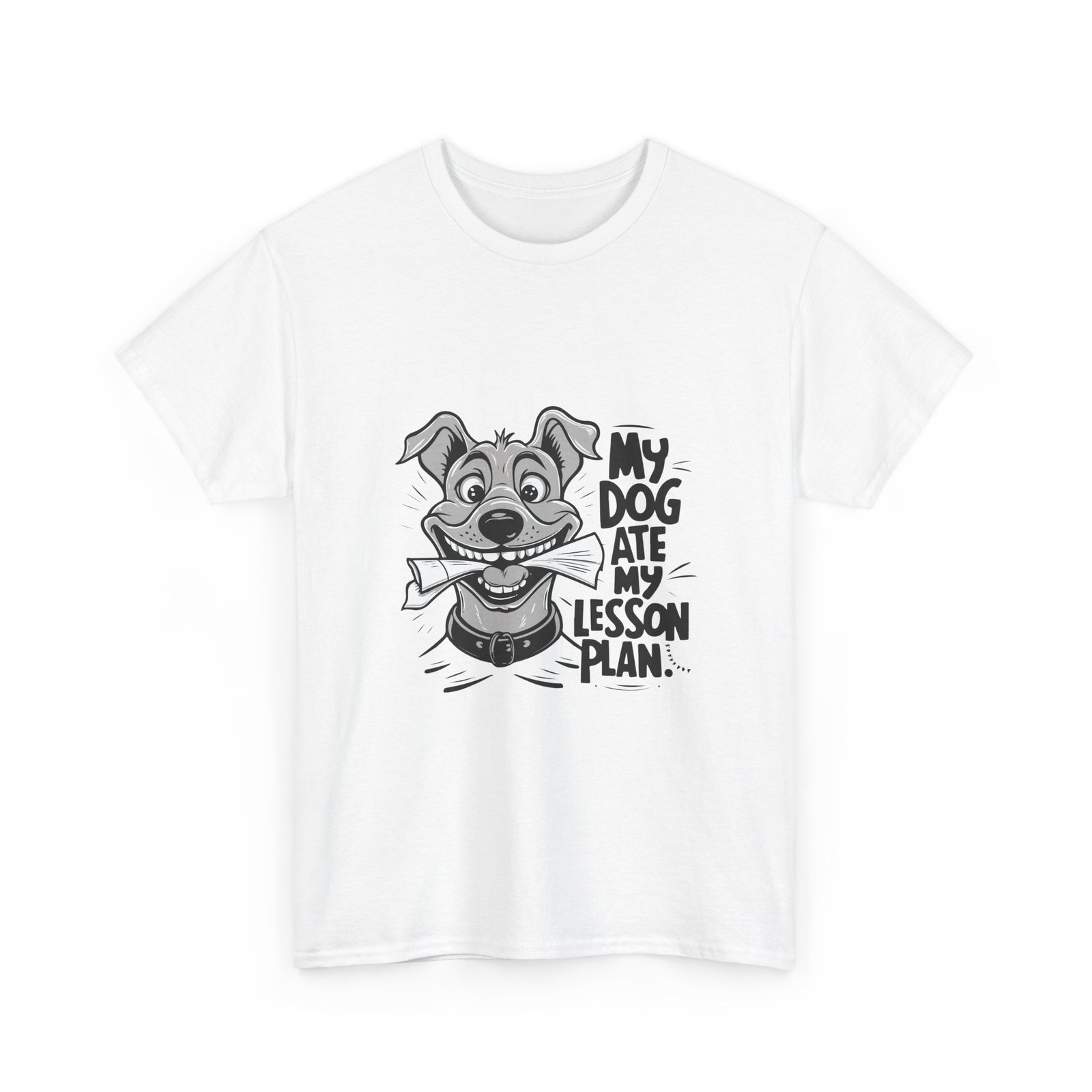 Playful My Dog Ate My Lesson Plan Funny Teacher Design - T-shirt - Image 3