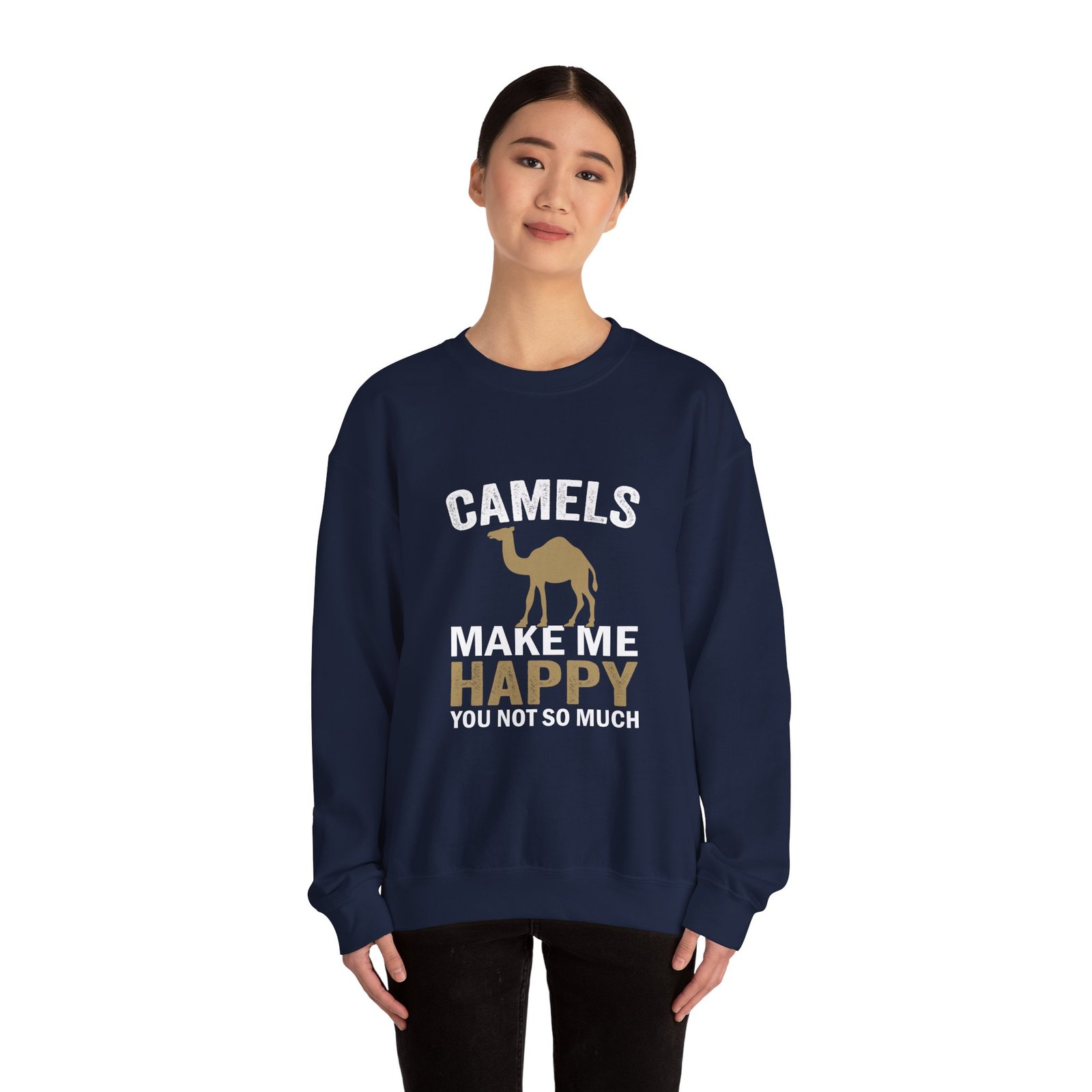 Camels Make Me Happy Funny Quote with Cute Cartoon Camel - Sweatshirt - Image 12