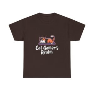 Cat Gamer's Realm Playful Digital Art Design - T-shirt