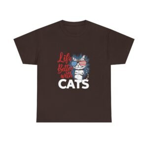 Life Is Better With Cats Retro Vintage Style Design - T-shirt