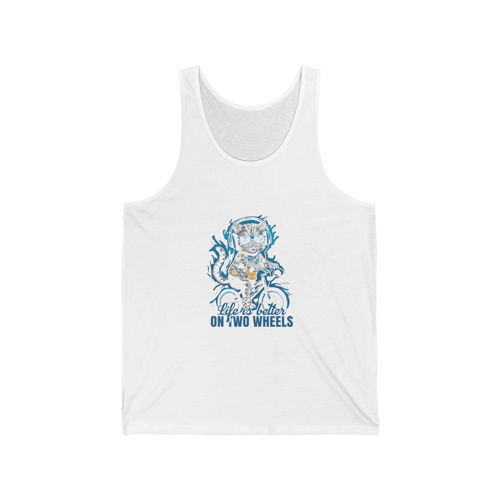 Life Is Better On Two Wheels Cat Illustration Design - Tank Top