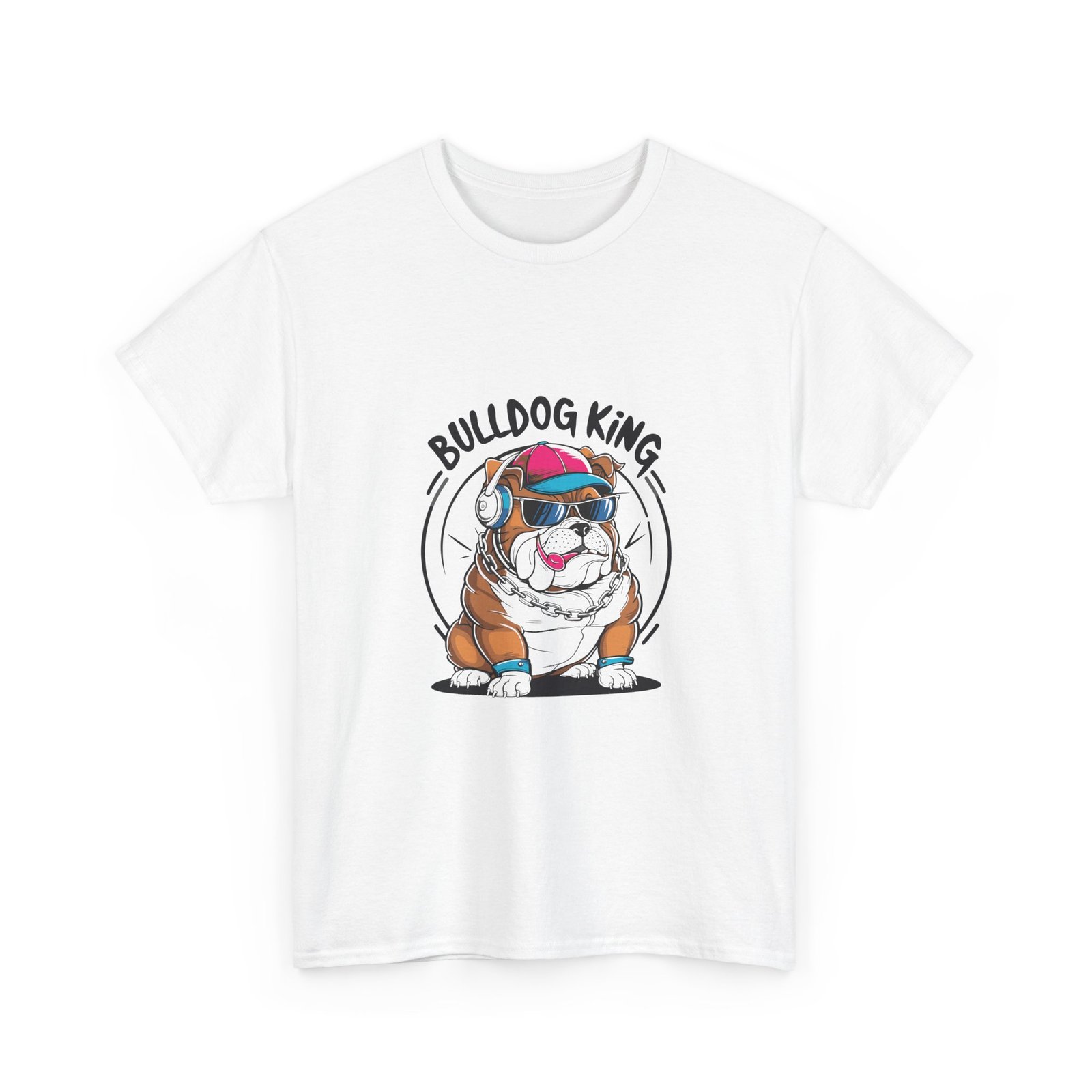 Majestic Bulldog Wearing a Royal King Crown Design - T-shirt - Image 3