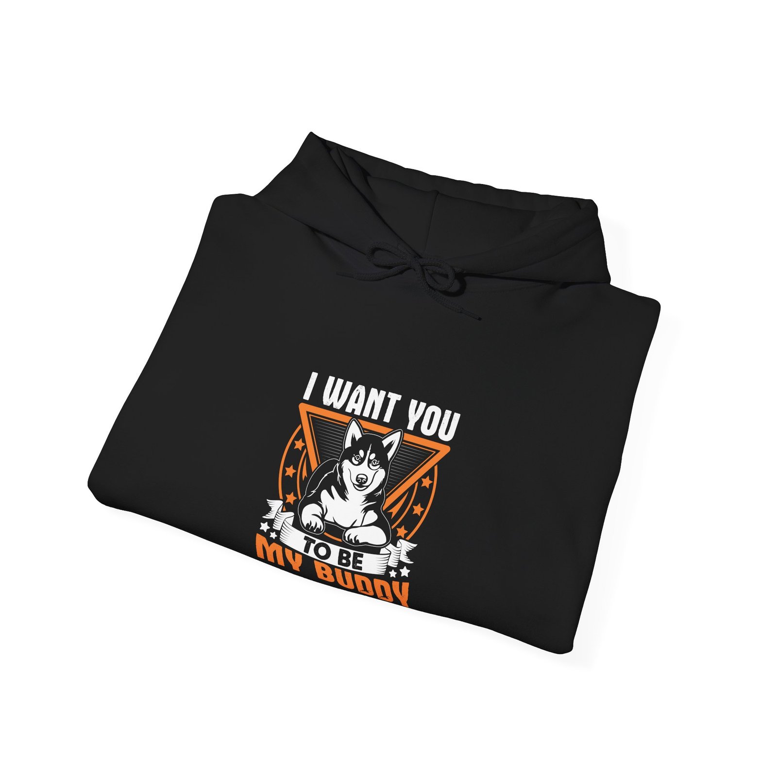 Husky My Buddy Badge Cute Dog Emblem Design - Hoodie - Image 4