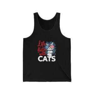 Life Is Better With Cats Retro Vintage Style Design - Tank Top