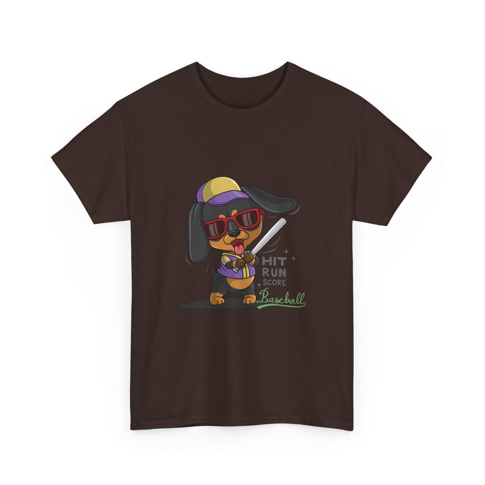 Baseball Dog Hitting and Running Graphic Design - T-shirt - Image 3