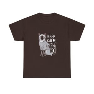 Keep Calm And Purr On Cat Inspiration Design - T-shirt