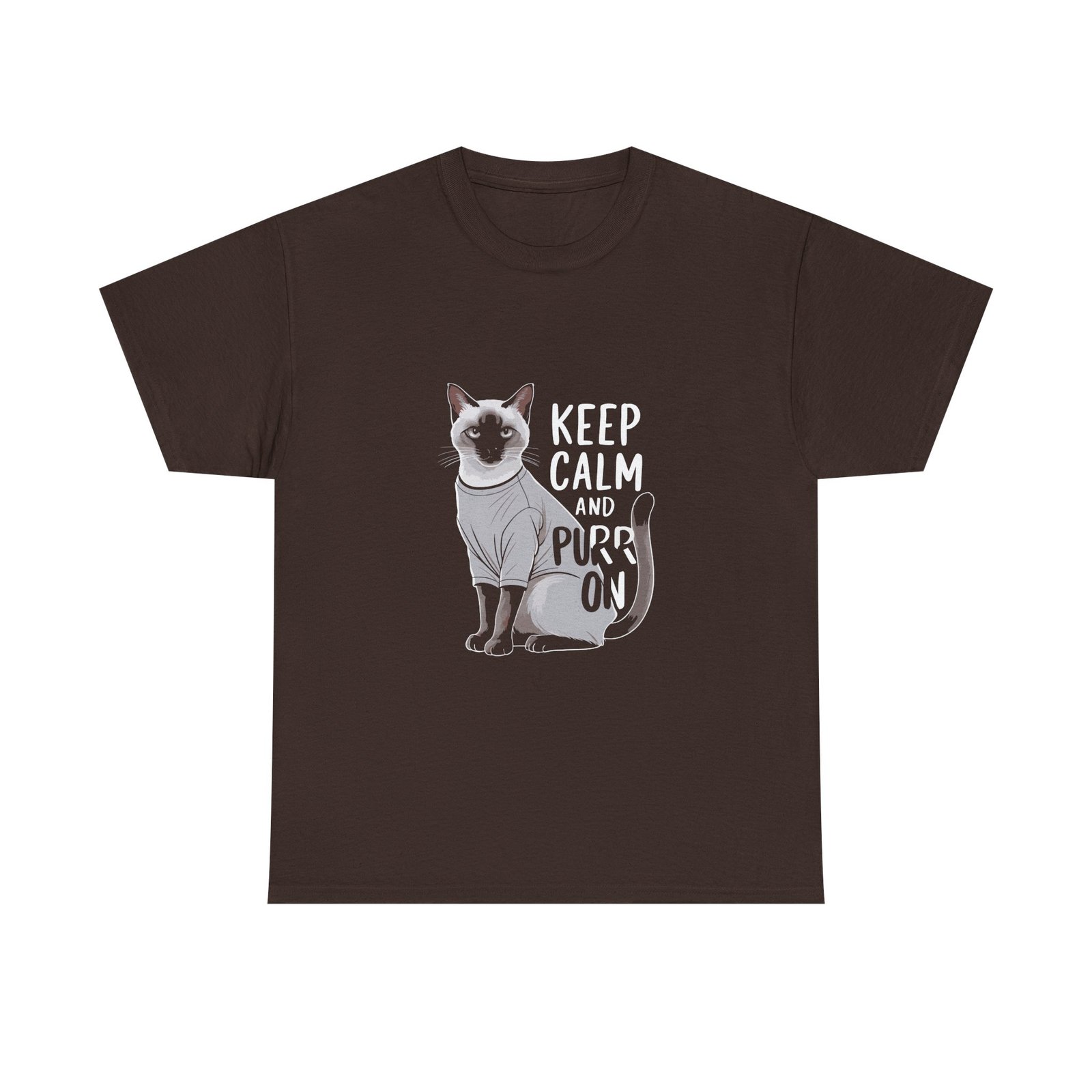 Keep Calm And Purr On Cat Inspiration Design - T-shirt