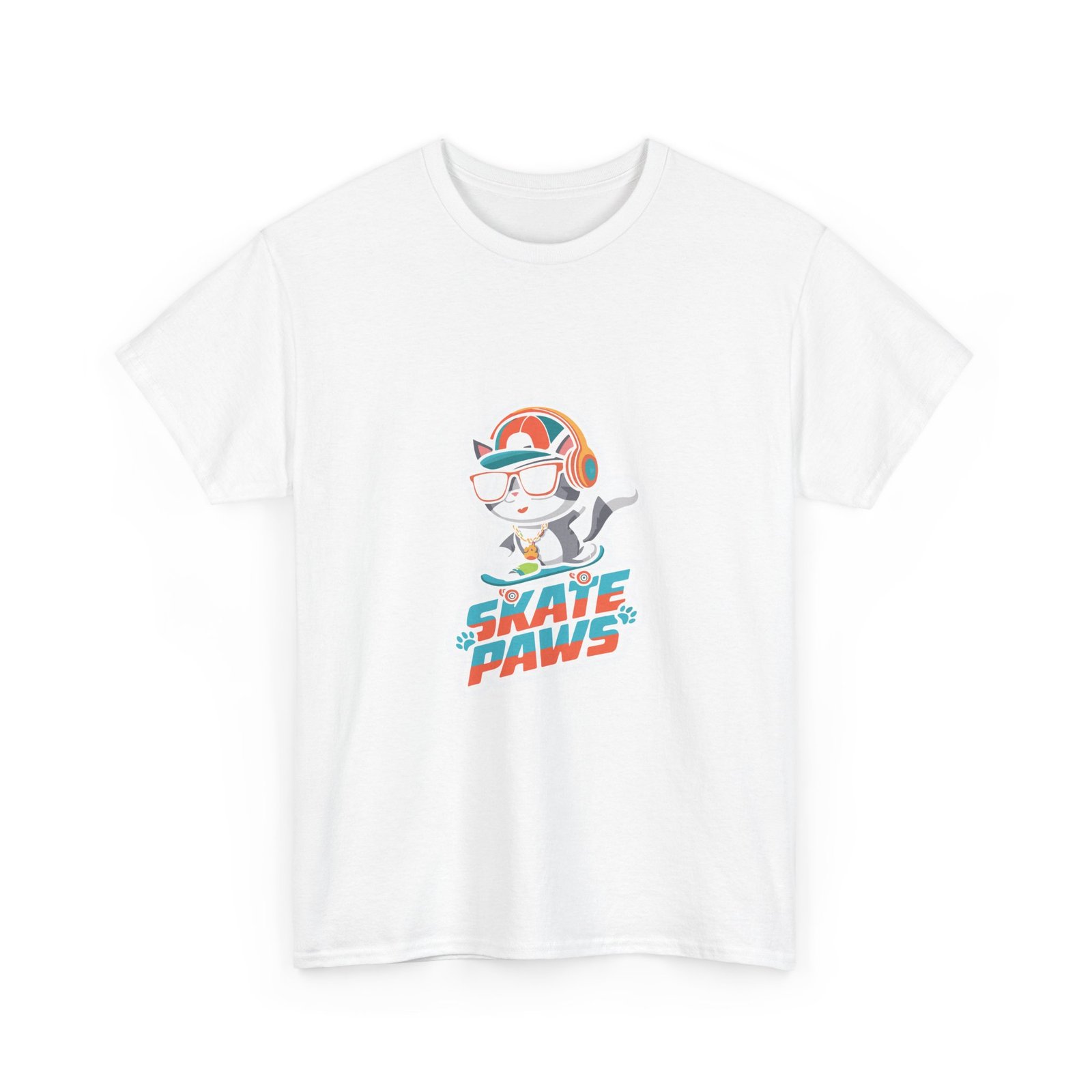 Skate Paws Roller Cat Graphic Featuring Playful Feline on Roller Skates - T-shirt - Image 3