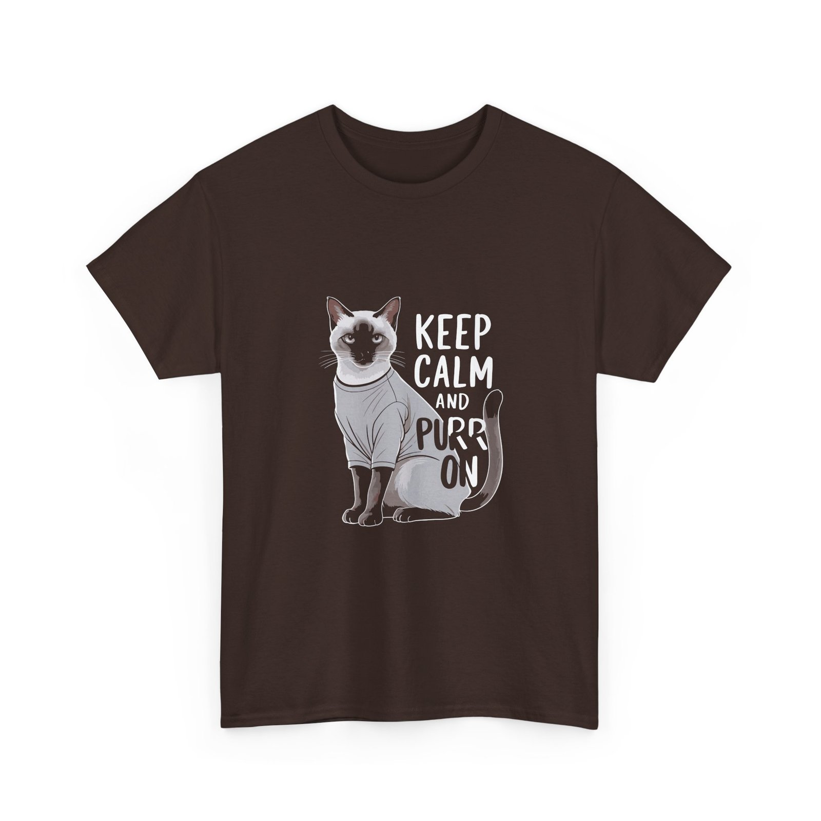 Keep Calm And Purr On Cat Inspiration Design - T-shirt - Image 3