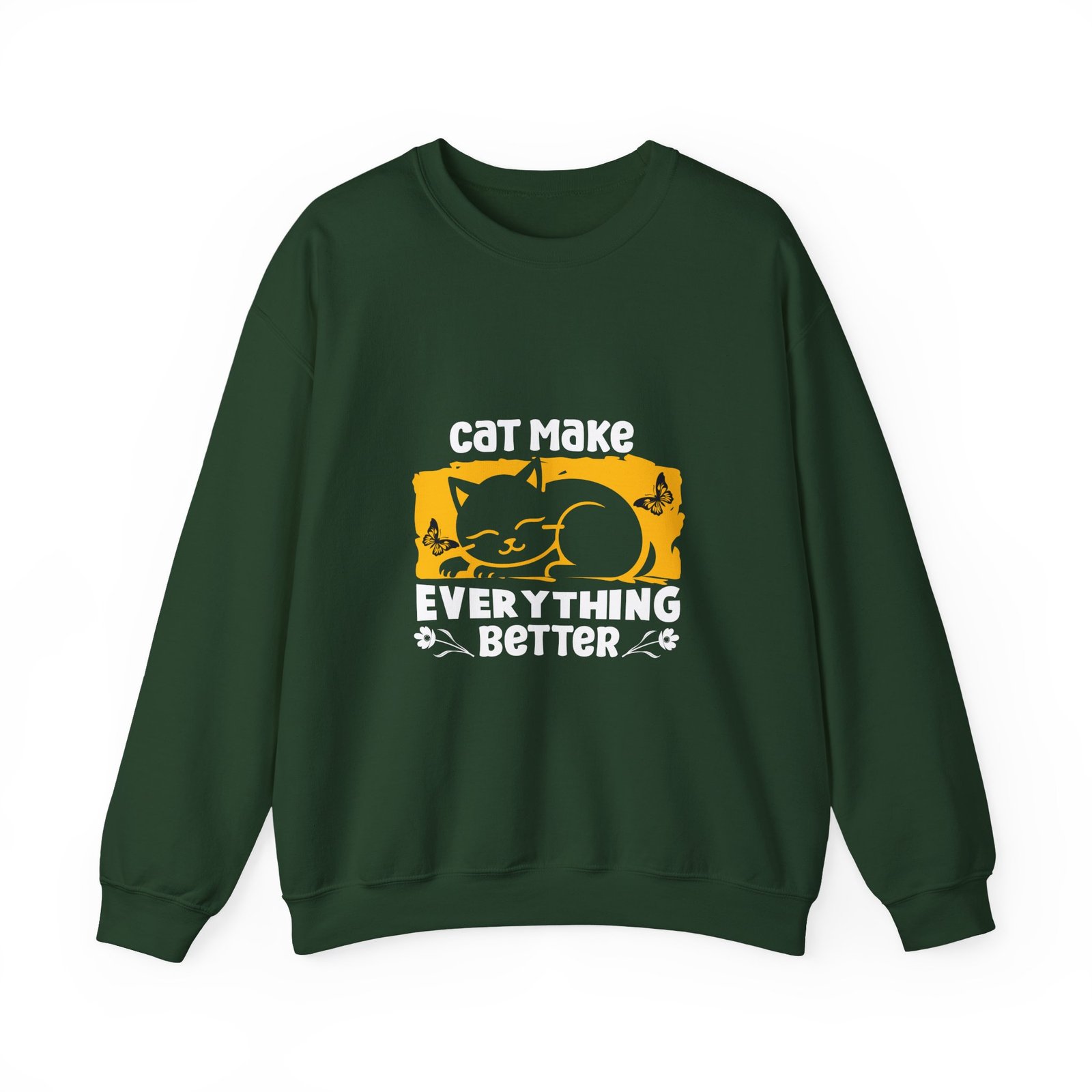 Cute Cat Illustration with Heartwarming "Make Everything Better" Quote - Sweatshirt - Image 5
