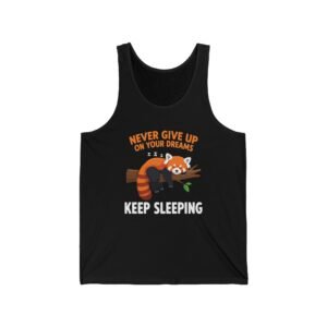 Red Panda Sleeping Peacefully on a Tree Branch Illustration - Tank Top