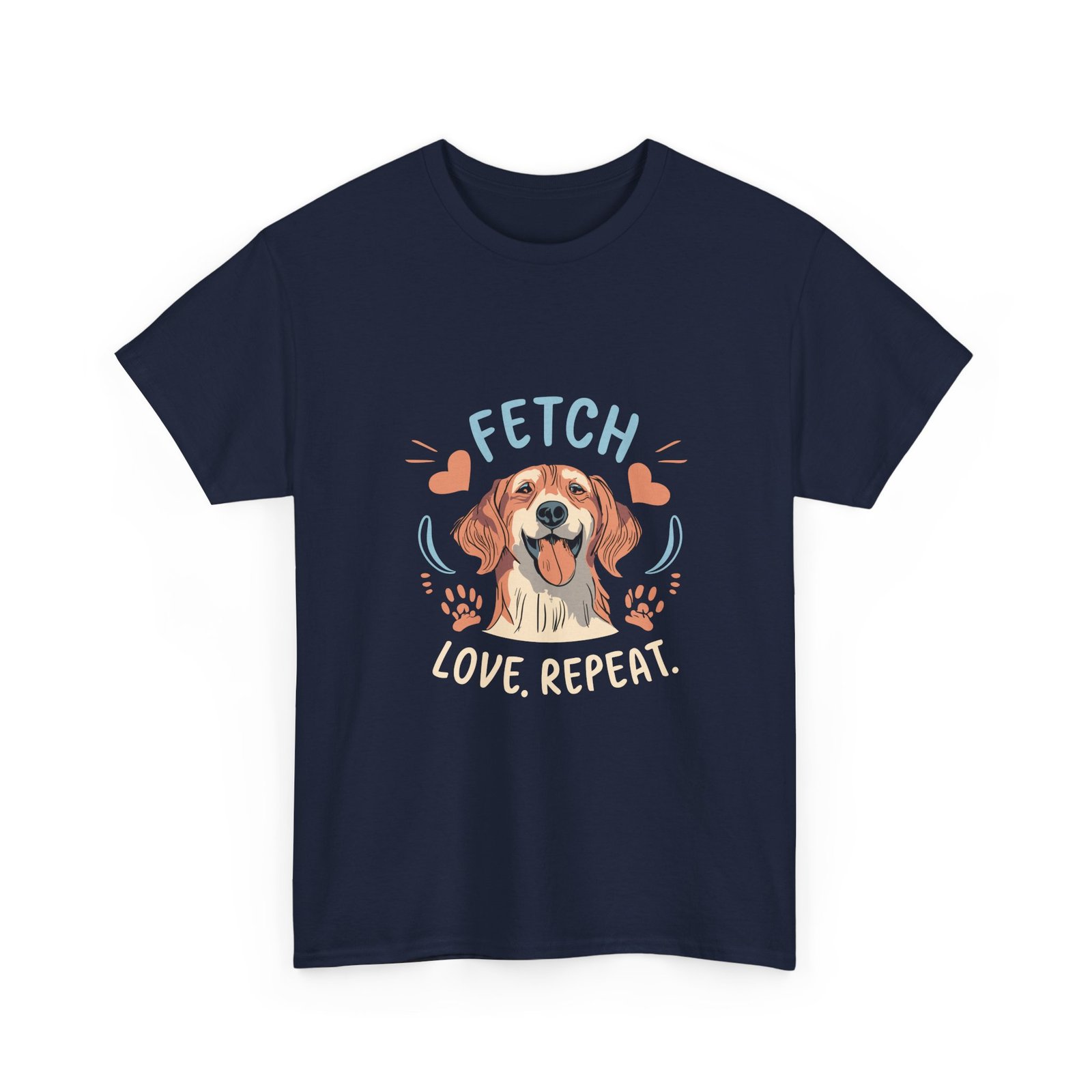 Love Repeat Golden Retriever Heart Paw Graphic - T-shirt - Image 11