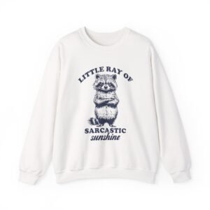 Little Ray of Sarcastic Sunshine Funny Raccoon Illustration - Sweatshirt
