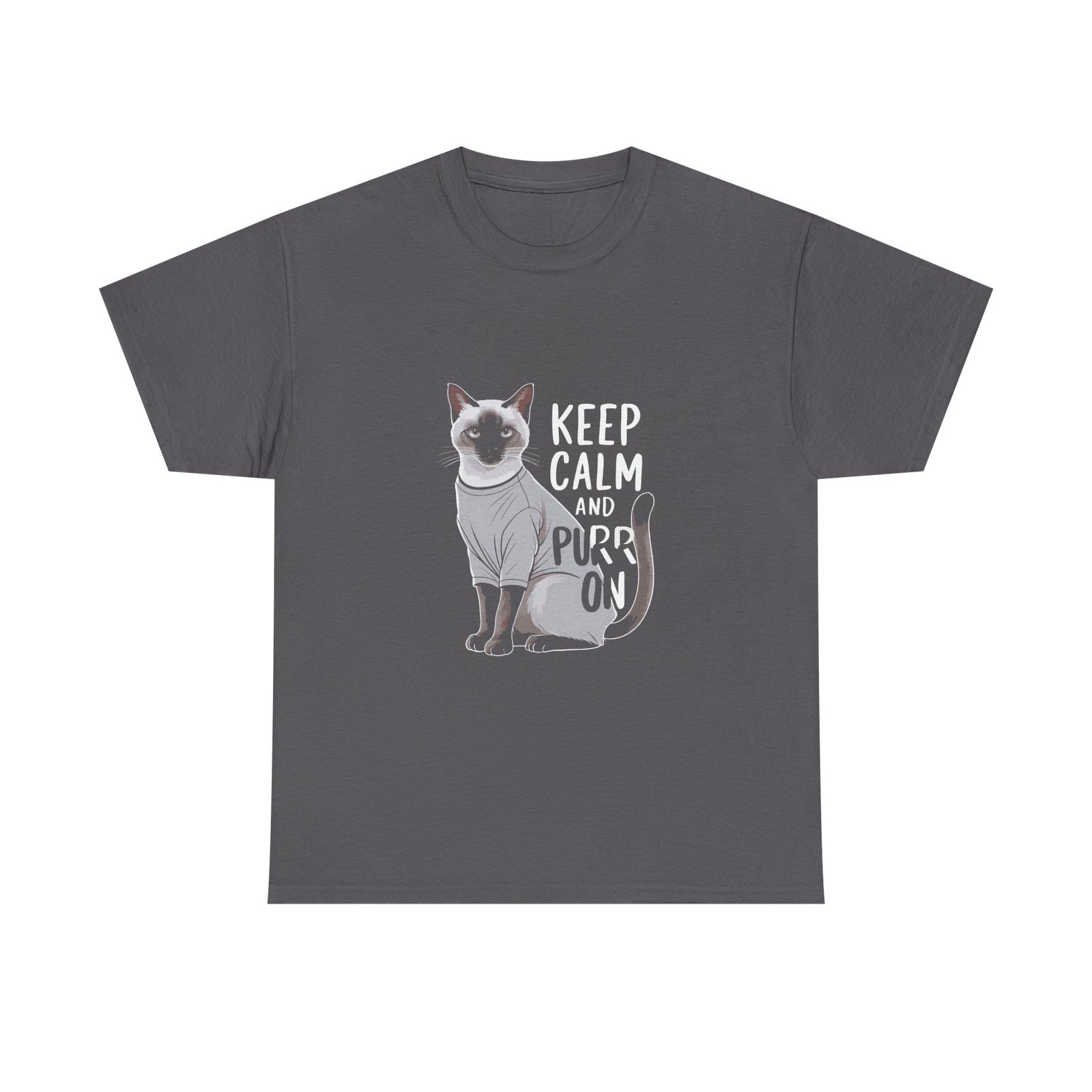 Keep Calm And Purr On Cat Inspiration Design - T-shirt - Image 5