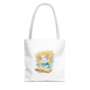 Gamer Mode Keyboard Cat Playing Music Illustration - Tote Bag