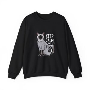 Keep Calm And Purr On Cat Inspiration Design - Sweatshirt