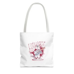 Cute Cartoon Cat Taking a Purrfect Baseball Swing - Tote Bag