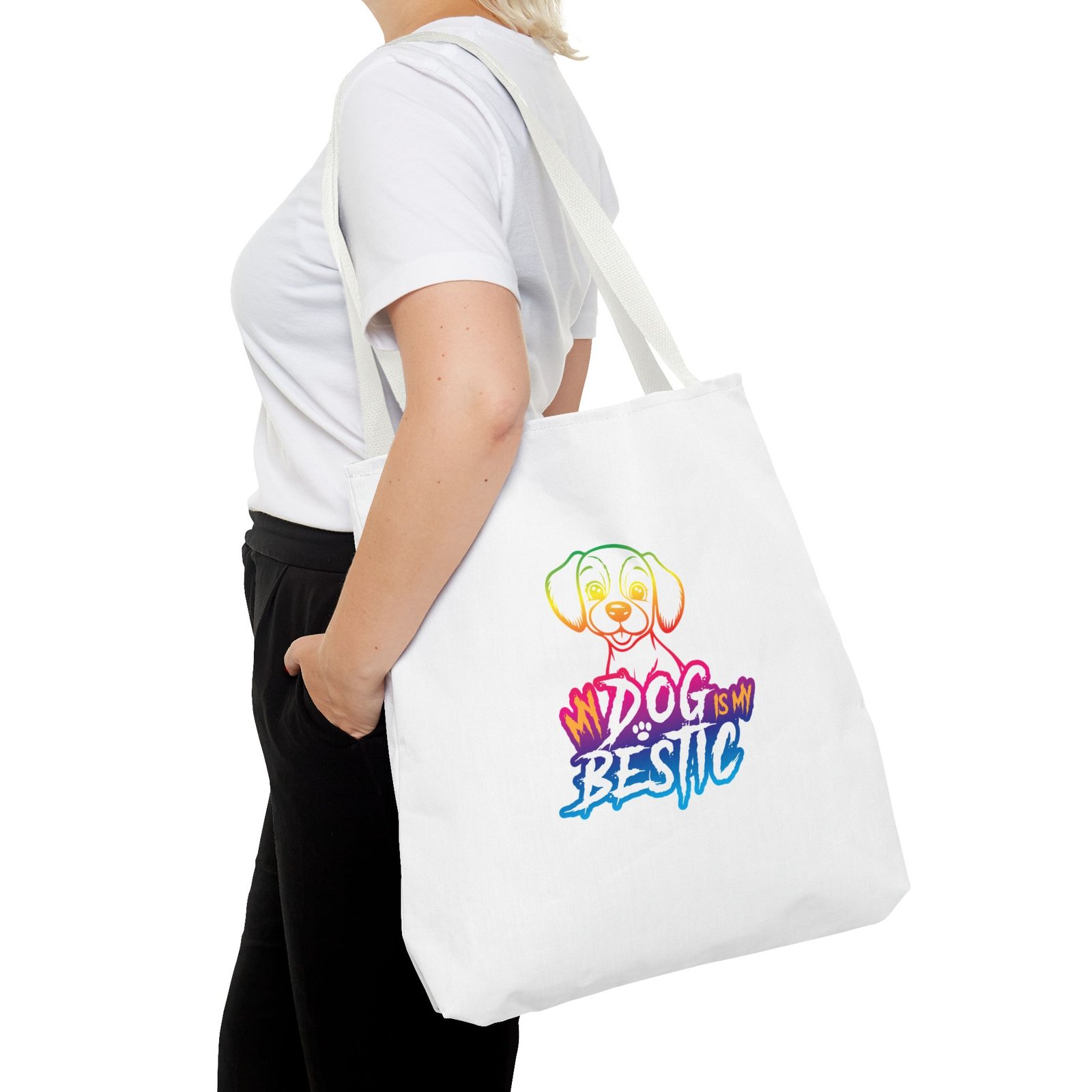 My Dog Is My Bestie Cute Paw Print Friendship Design - Tote Bag - Image 12