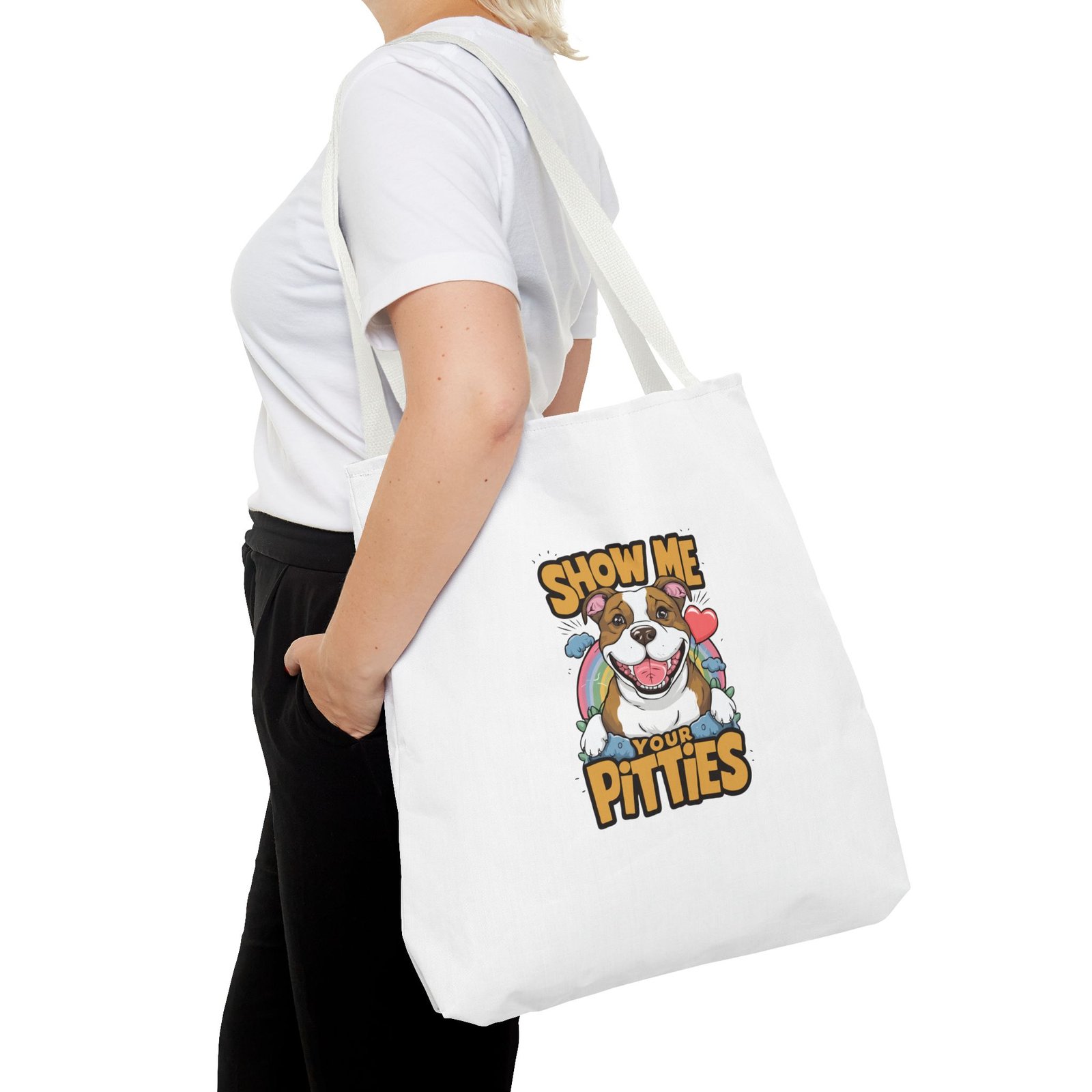 Show Me Your Pitties Cute Pitbull Dog Graphic - Tote Bag - Image 12