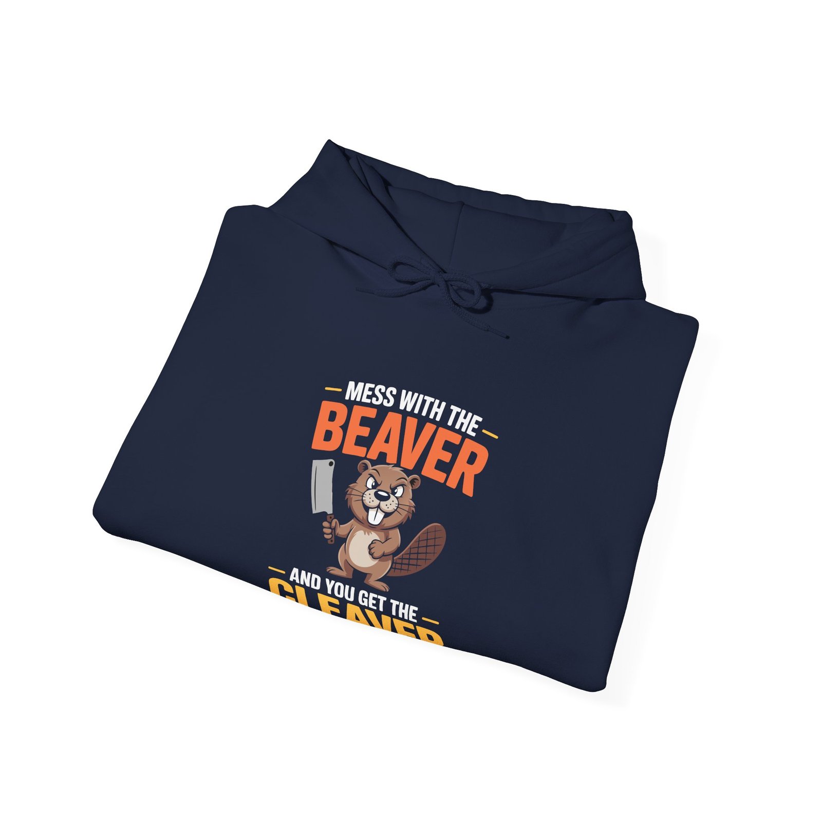Angry Beaver Holding Meat Cleaver Graphic Design - Hoodie - Image 12