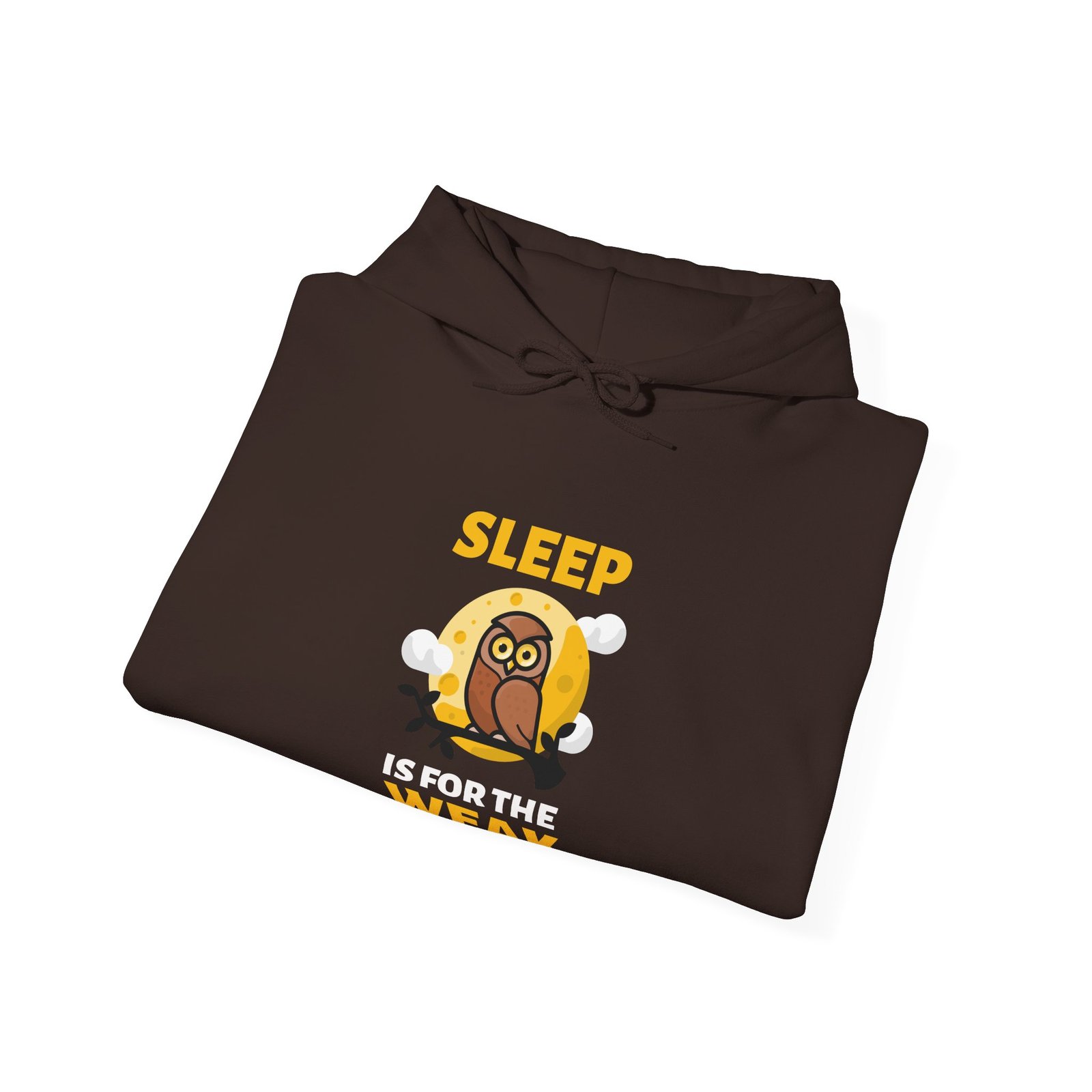 Sleep Is Weak Owl Cartoon Graphic with Tired Expression - Hoodie - Image 8
