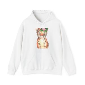 Adorable Baby Tiger Illustration with Playful Expression - Hoodie