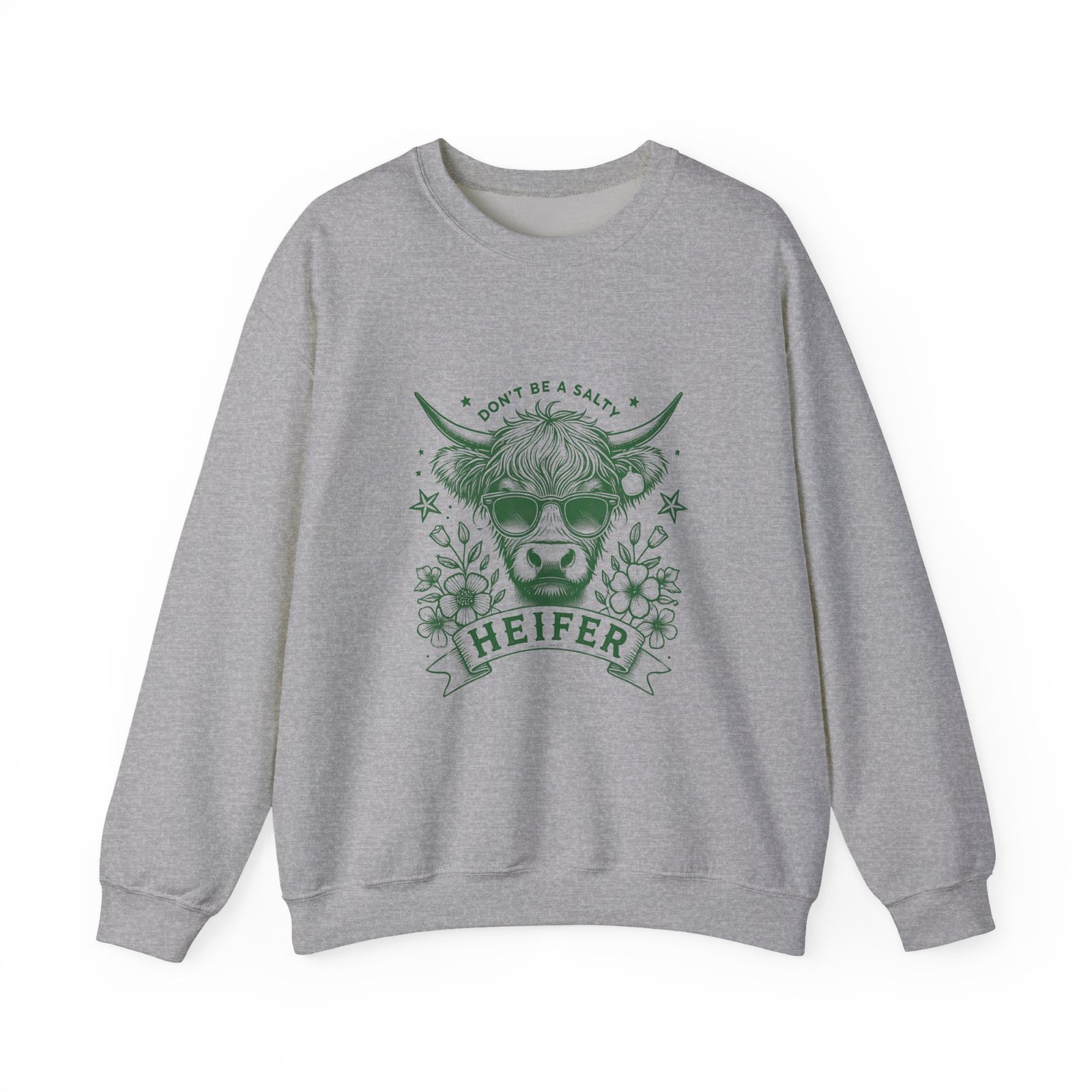 Heifer Green Cow Illustration with Natural and Rustic Charm - Sweatshirt - Image 9