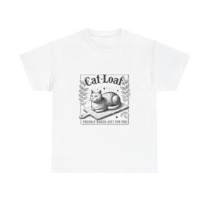 Adorable Black Cat Loaf Illustration with Cute Minimalist Style - T-shirt