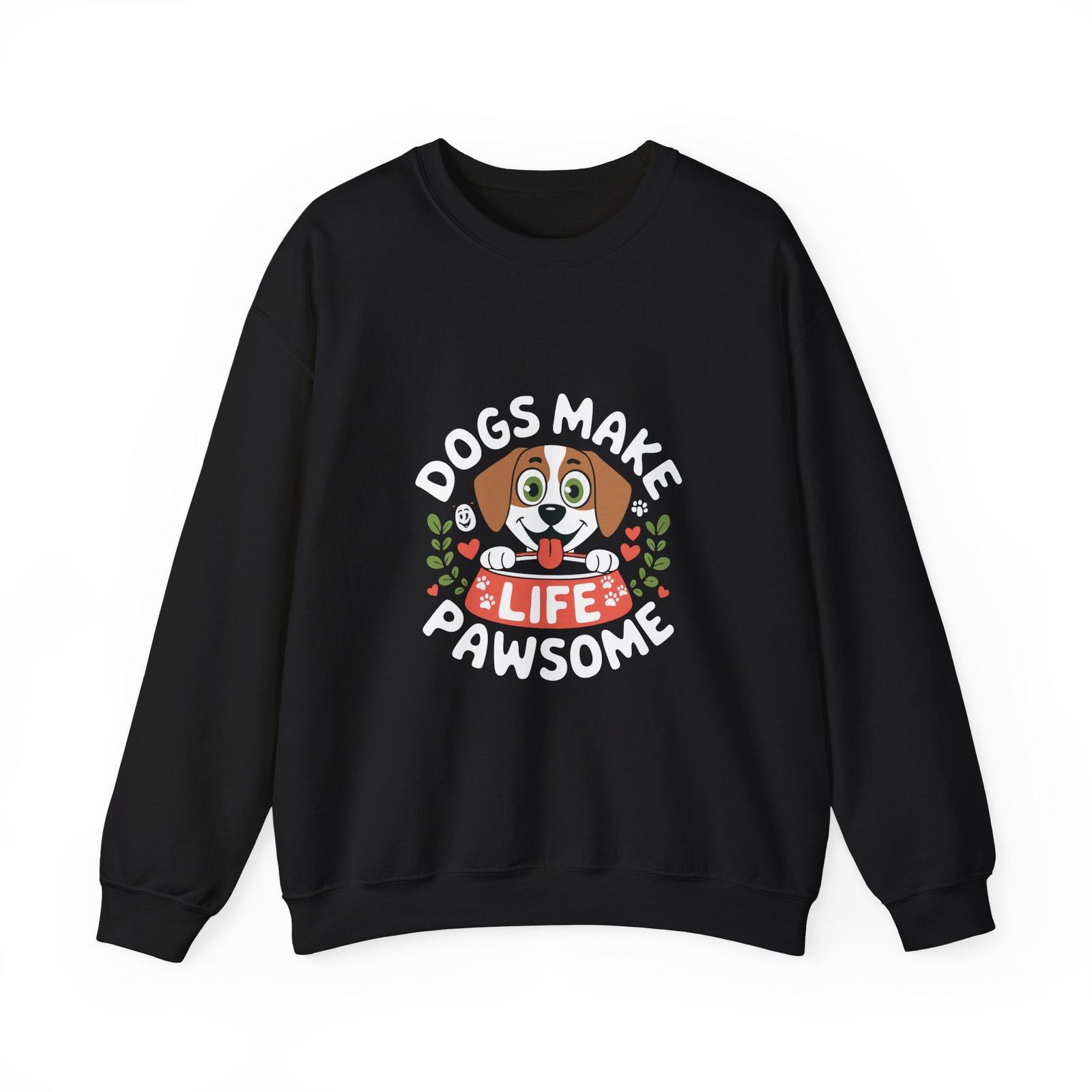Cute Pawsome Life Cartoon Dog with Playful Expressions - Sweatshirt