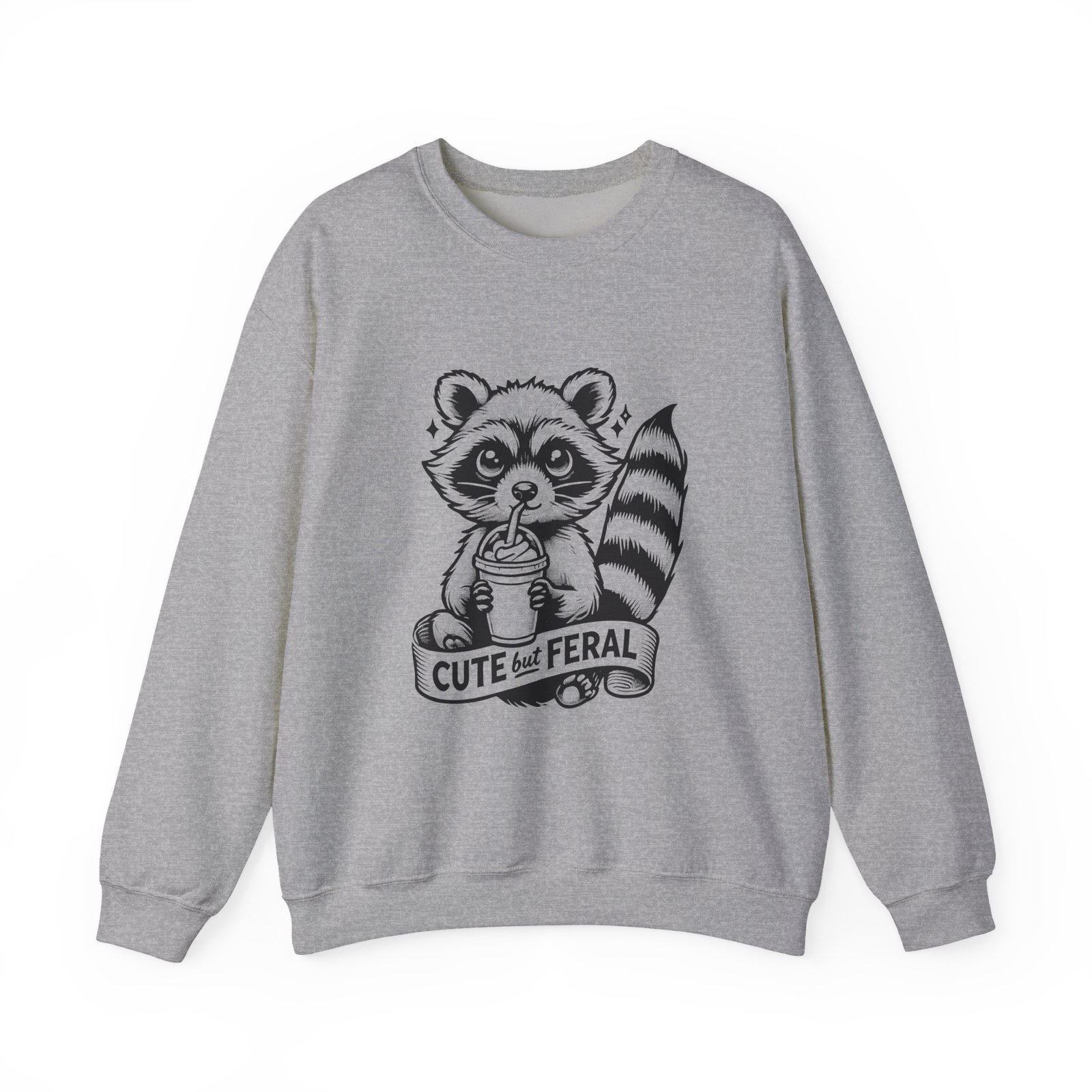 Adorable and Wild Black Raccoon Illustration with Cute Charm - Sweatshirt - Image 9