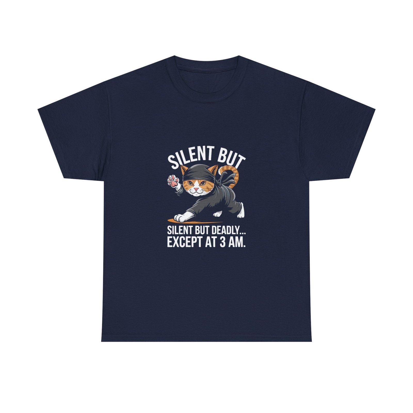 Silent But Deadly Ninja Cat in Stealth Pose Design - T-shirt - Image 9