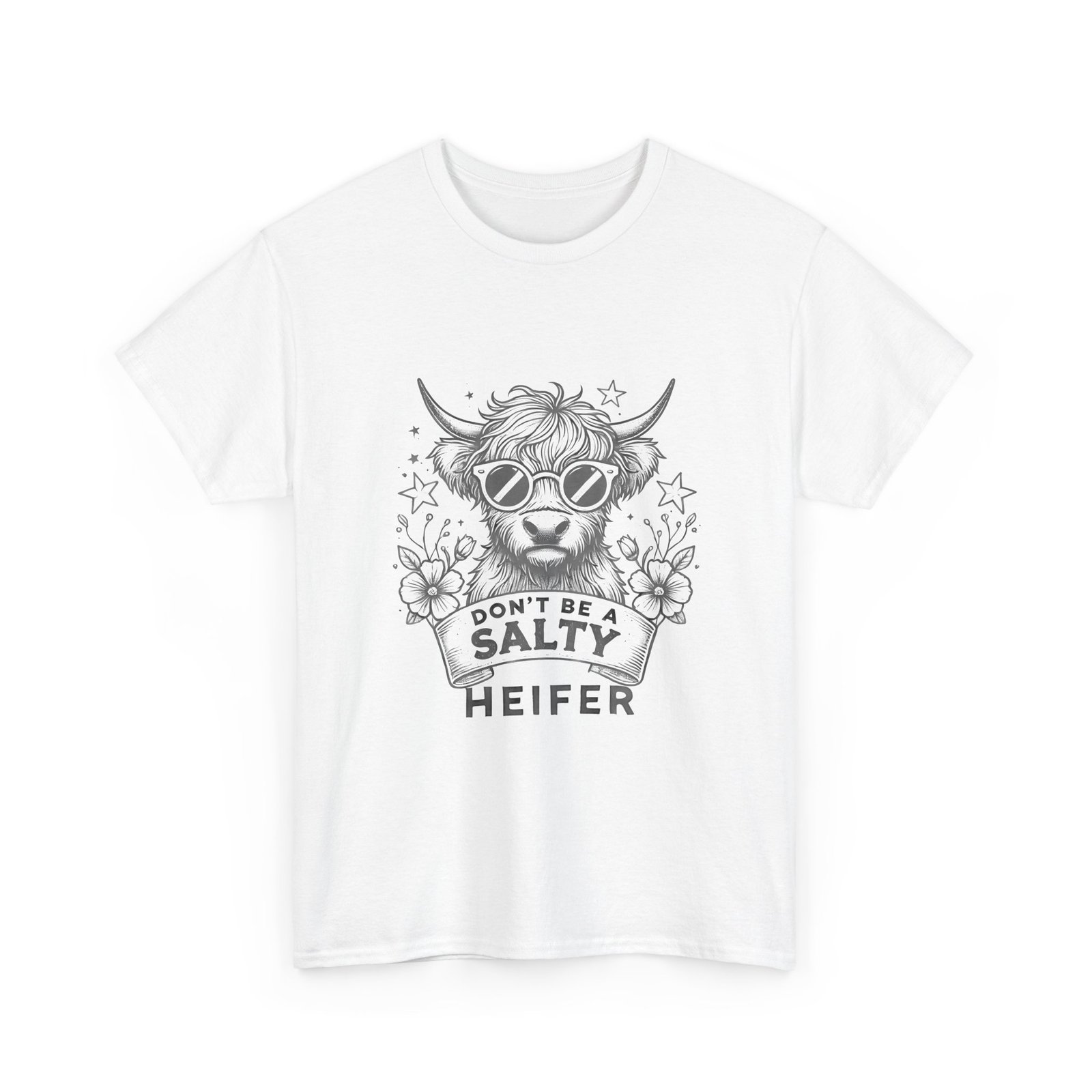 Don’t Be Salty Heifer Black Cow Wearing Cool Sunglasses Design - T-shirt - Image 3