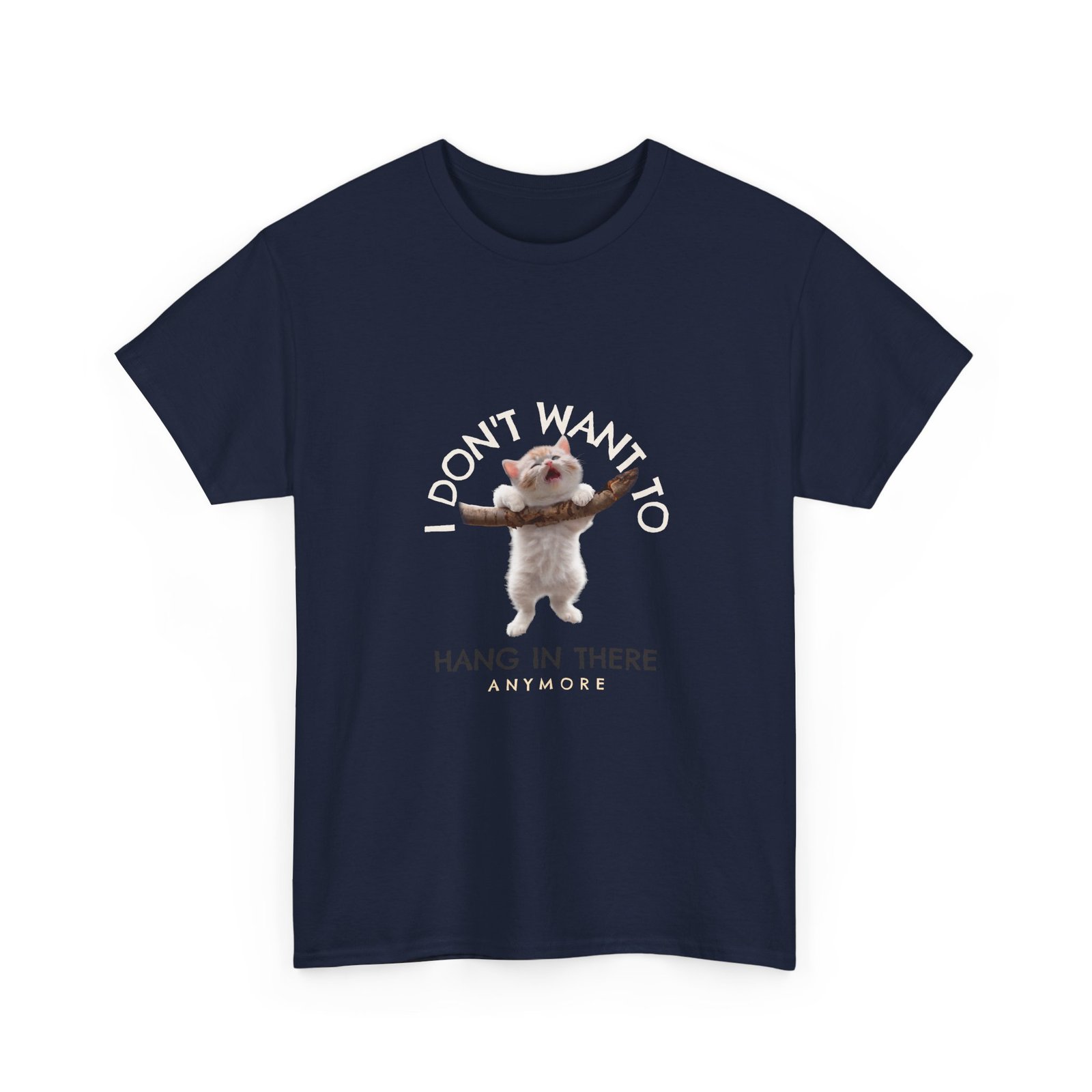 Cute Cat Hanging On Branch Motivational Illustration - T-shirt - Image 11
