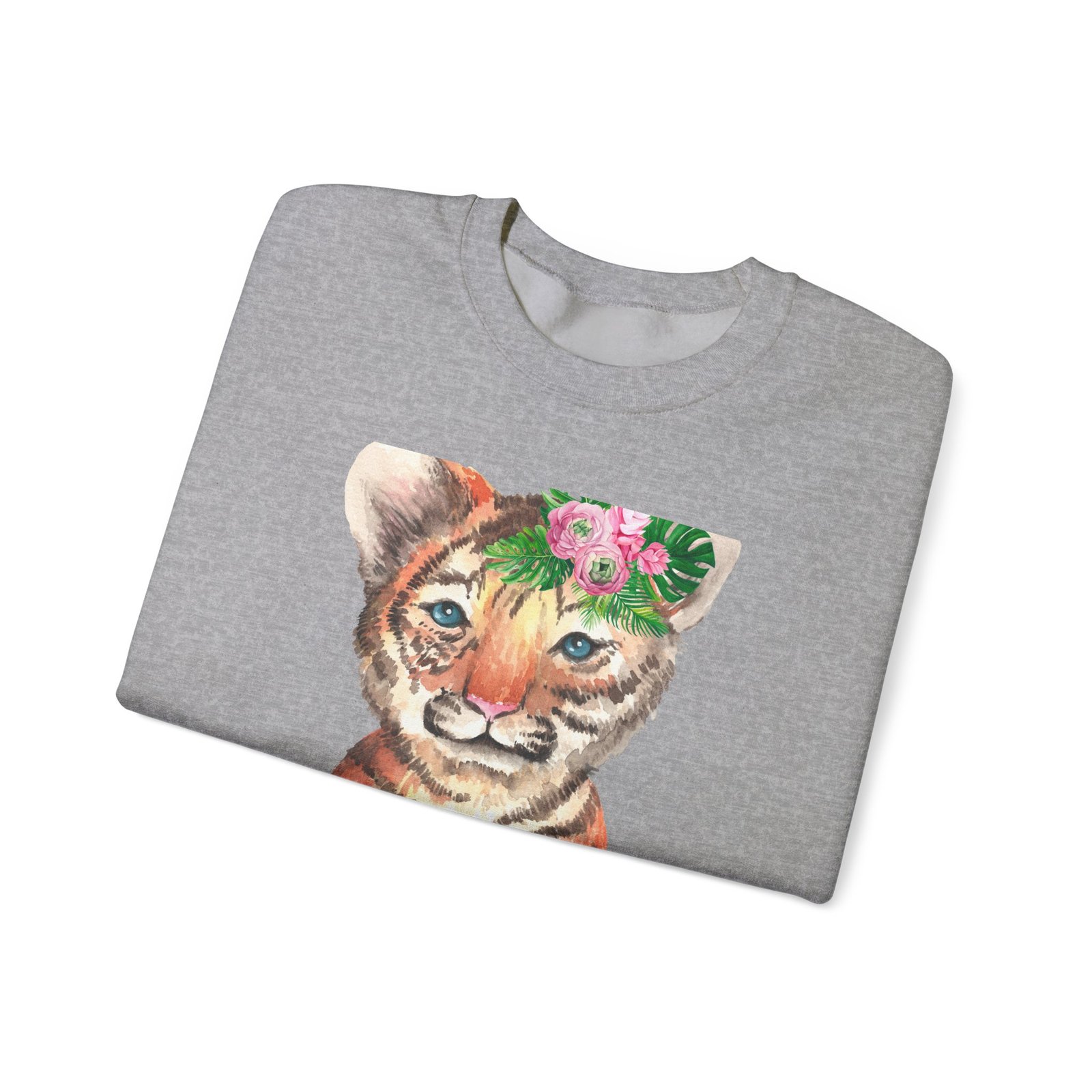 Adorable Baby Tiger Illustration with Playful Expression - Sweatshirt - Image 11