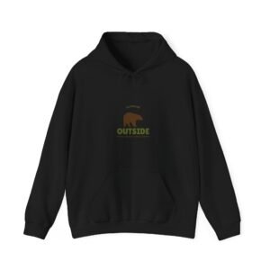 Go Outside Bear Graphic with Nature Adventure Theme - Hoodie