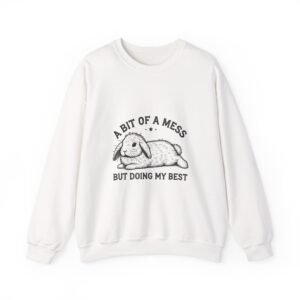 Playful Black Rabbit Illustration with Motivational Quote - Sweatshirt