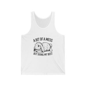A Bit Of A Mess But Doing My Best Black Rabbit Cute Illustration - Tank Top